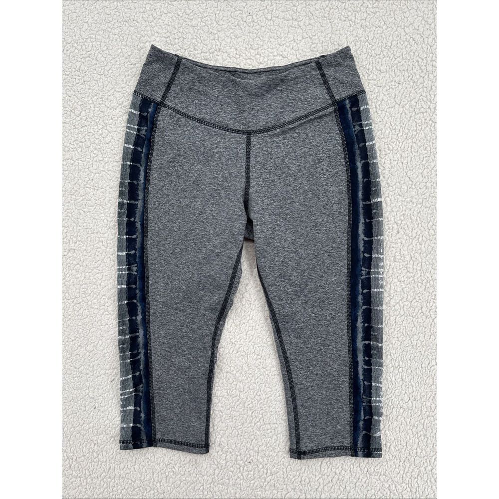 Guy Harvey Capri Leggings Women Size S Gray Blue Marlin Print Stretch Activewear